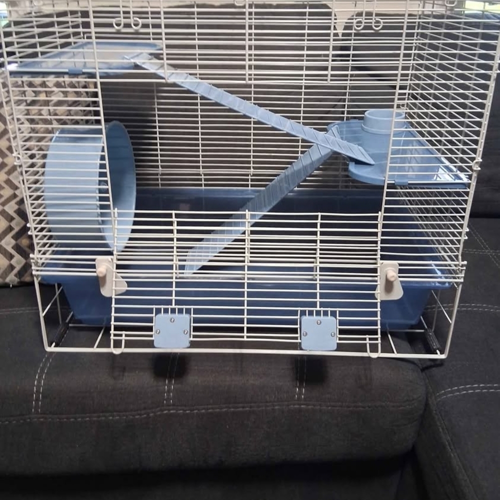 Blue and White Multi-Level Small Pet Habitat